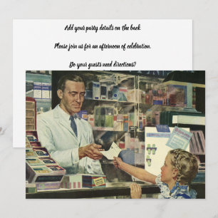 Antike Medizin, Apotheker und Mädchen in der Apoth Einladung