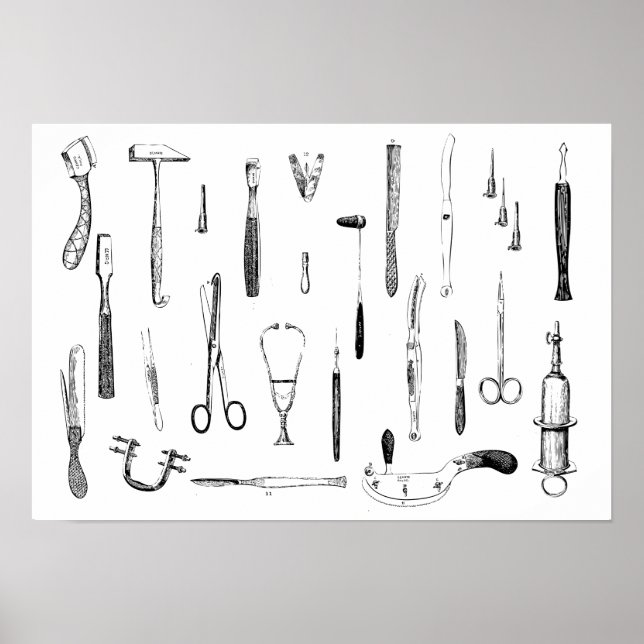 Antike medizinische Instrumente Poster (Vorne)