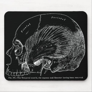 Antike medizinische Zeichnung des menschlichen Sch Mousepad
