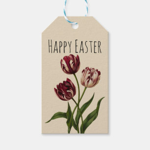 Antike mehrfarbige Tulpen Geschenkanhänger