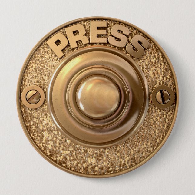Antike Messing-Türklingel Button (Vorderseite)