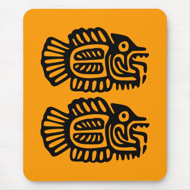 Antike mexikanische Fischkunst Mousepad (Vorne)