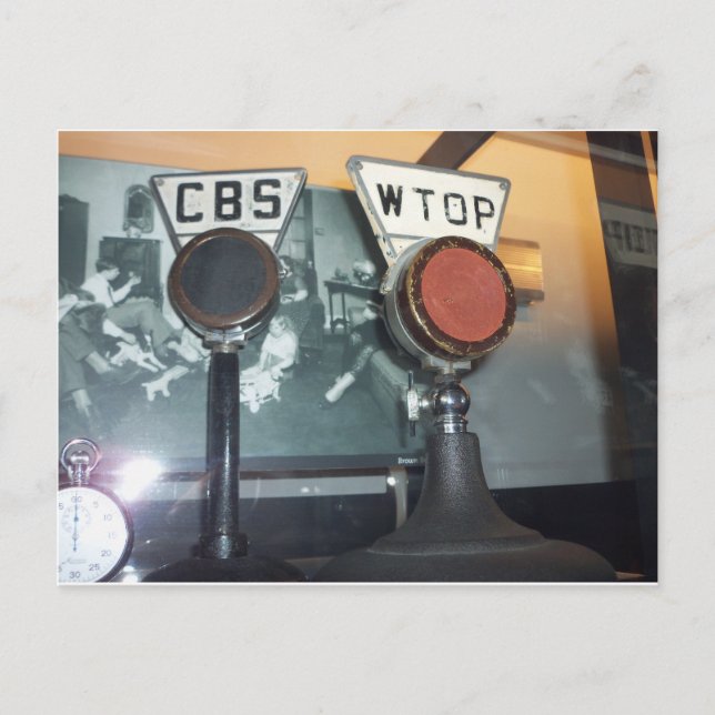 Antike Mikrofone Postkarte (Vorderseite)