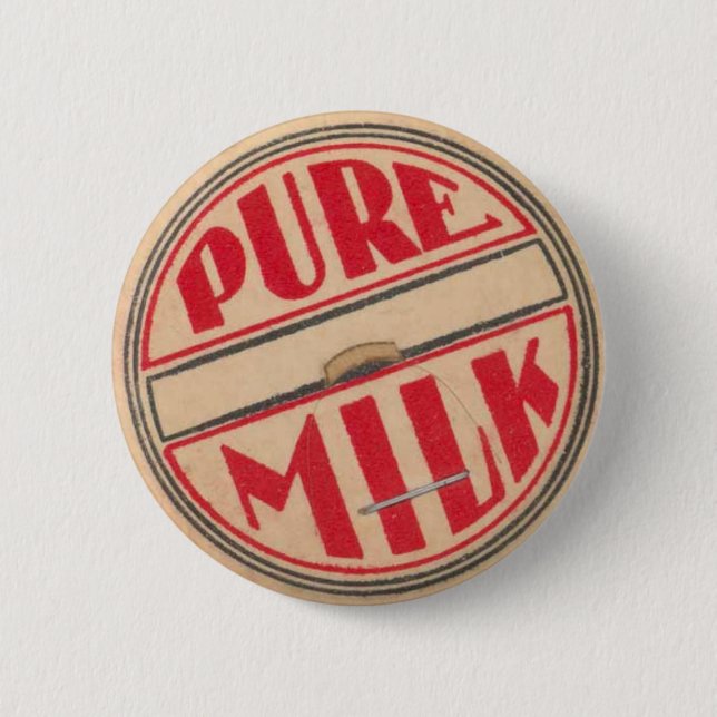 Antike Milchflaschen-Verschlusskappe Button (Vorderseite)