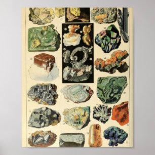 Antike Mineralien Gesteine Geologie Poster