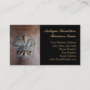 Antike Möbel Vintage Fleur De Lis Visitenkarte