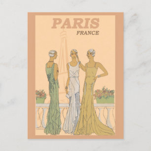 Antike Mode für Frauen in Paris Frankreich Postkarte
