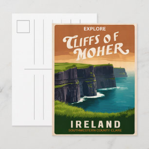 Antike Moher-Klippen, Irlands Naturgeschenke Postkarte