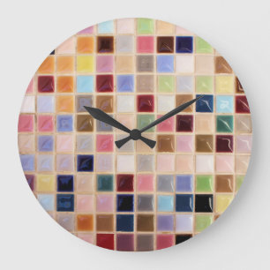 Antike Mosaikfliesen Große Wanduhr