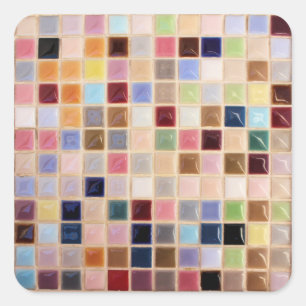 Antike Mosaikfliesen Quadratischer Aufkleber