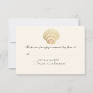 Antike Muschel Einzelne Muschel Hochzeit RSVP Karte