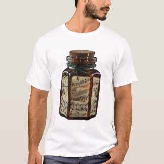 Antike Musikglas | Musikalische Noten in Glasflasc T-Shirt