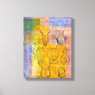 Antike Musikinstrumente Leinwanddruck