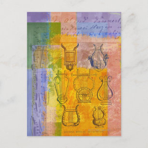 Antike Musikinstrumente Postkarte