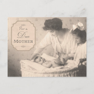 Antike Mutter mit Kindern Postkarte