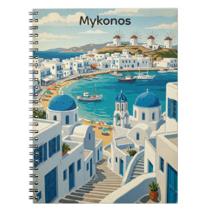 Antike Mykonos Griechenland Architektur Windmühlen Notizblock