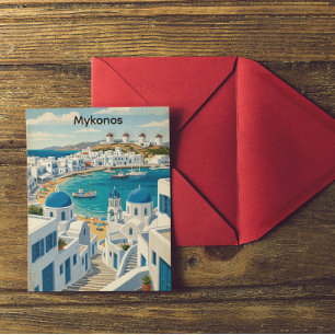 Antike Mykonos Griechenland Architektur Windmühlen Postkarte