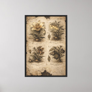 Antike mystische botanische Tafel Leinwanddruck