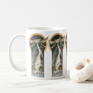 Antike Mythologie, ein geflügelter Drache im Ozean Kaffeetasse