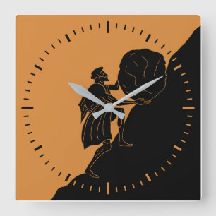 Antike Mythologie Sisyphus-Uhr Quadratische Wanduhr