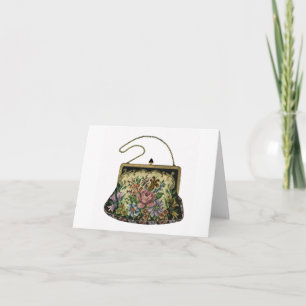 Antike Nadelstickerei-Handtasche Notizkarten Karte