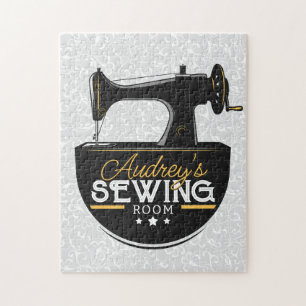 Antike Nähmaschine ADD NAME Seamstress Schneider Puzzle