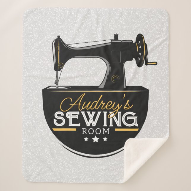 Antike Nähmaschine ADD NAME Seamstress Schneider Sherpadecke (Vorderseite)