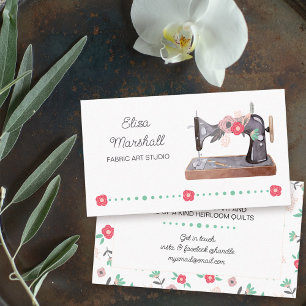 Antike Nähmaschine Boho Floral Visitenkarte
