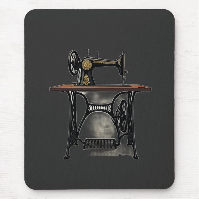 Antike Nähmaschine im Vintage-Stil Mousepad (Vorne)