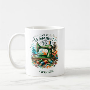 Antike Nähmaschine Näherin Schneiderin Kaffeetasse