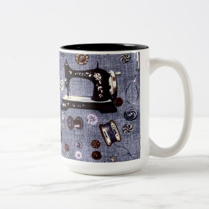 Antike Nähmaschinen Näherin Kaffeetasse