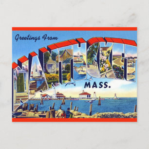 Antike Nantucket MA Postkarte