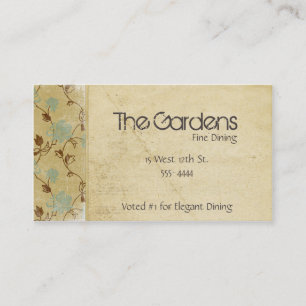 Antike natürliche PapierBlumen Visitenkarte