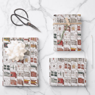 Antike nautische Flaggen der Welt Poster Geschenkpapier Set