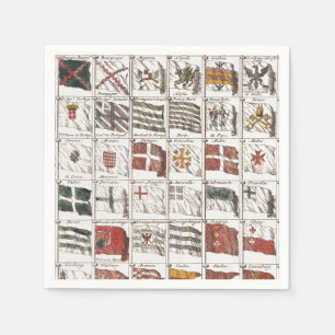 Antike nautische Flaggen der Welt Poster Serviette