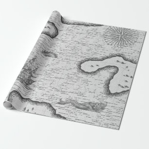 Antike nautische Karte Geschenkpapier