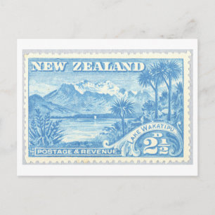 Antike neuseeländische Briefmarke Lake Wakatipu Postkarte