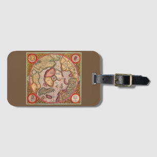 Antike Nordpolkarte von Mercator Gepäckanhänger