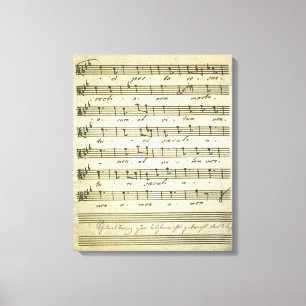 Antike Notenblätter, antikes Musikstück 1810 Leinwanddruck