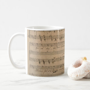 Antike Notenblätter aus 1822, Lied des alten Manne Kaffeetasse