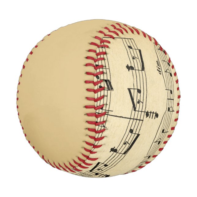 Antike Notenblätter Baseball (Schrägansicht)