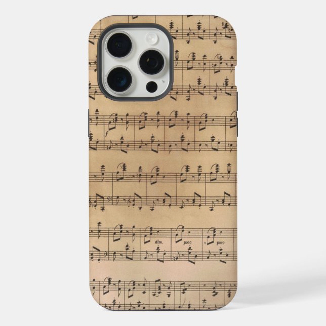 Antike Notenblätter iPhone Hülle (Rückseite)