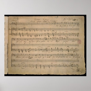 Antike Notenblätter, Lied des alten Mannes, 1822 Poster