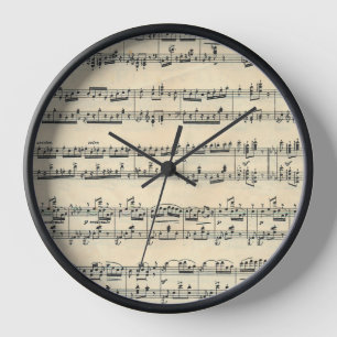Antike Notenblätter Uhr