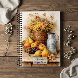 Antike Obstkörbchen Ernte Notizbuch