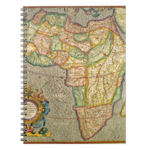 Antike Old World Gerardus Mercator Karte von Afrik Notizblock