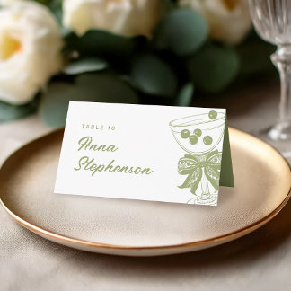 Antike olivgrüne Chinoiserie Champagnerglas Platzkarte