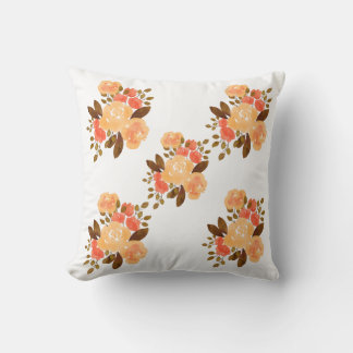 Antike orange-rote Blumen floral Kissen
