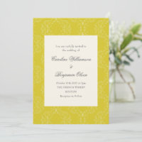 Antike Ornament Damast Gelb Elegante Hochzeit