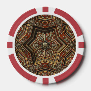 Antike Ornamentale Goldene Renaissance Geometrisch Pokerchips